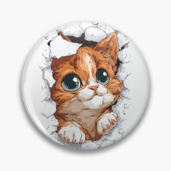 Item preview, Cute Ginger Kitten Breaking Through Paper   designed and sold by Moody Vibes Studio.