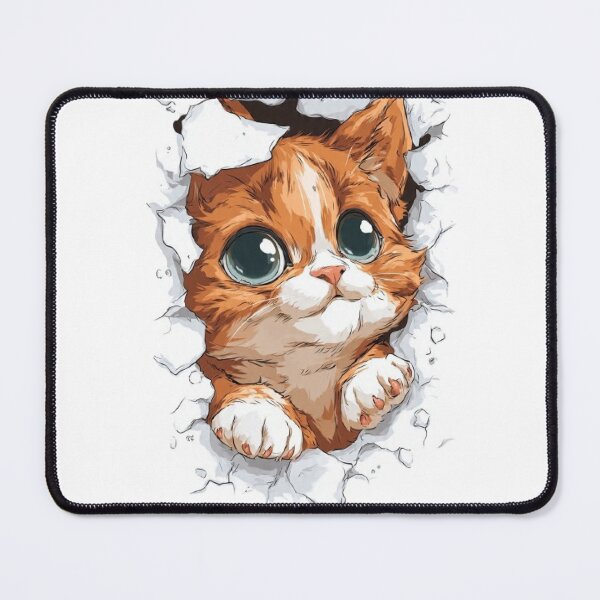 Item preview, Cute Ginger Kitten Breaking Through Paper   designed and sold by Moody Vibes Studio.
