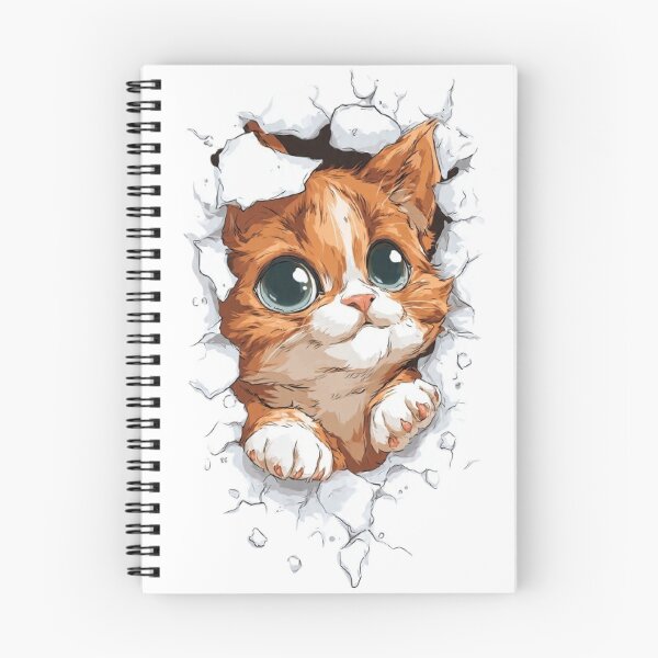Item preview, Cute Ginger Kitten Breaking Through Paper   designed and sold by Moody Vibes Studio.