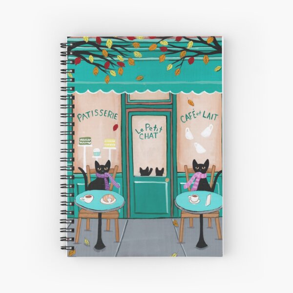 Le Petit Chat Cafe Spiral Notebook