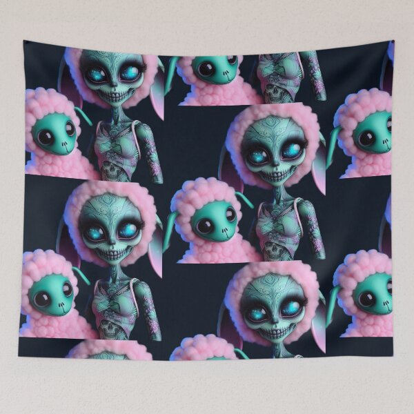 Item preview, Pastel Goth Alien and Cosmic Sheep designed and sold by LujziWorld.