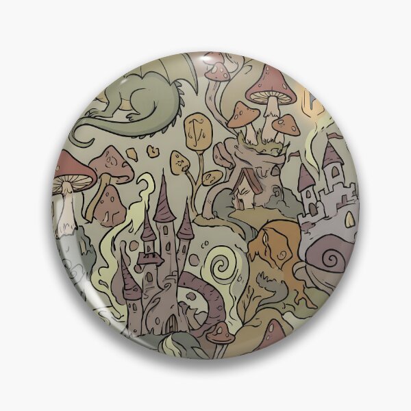 Item preview, Mushrooms Dragons Magic Landscapes Reality Fantasy Artistic Expression designed and sold by ART ATTACK ZONE.