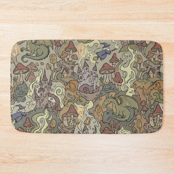 Item preview, Mushrooms Dragons Magic Landscapes Reality Fantasy Artistic Expression designed and sold by ART ATTACK ZONE.