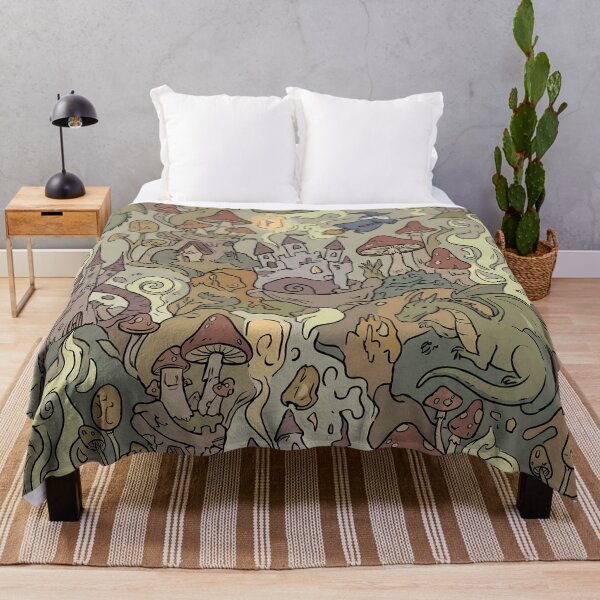 Item preview, Mushrooms Dragons Magic Landscapes Reality Fantasy Artistic Expression designed and sold by ART ATTACK ZONE.
