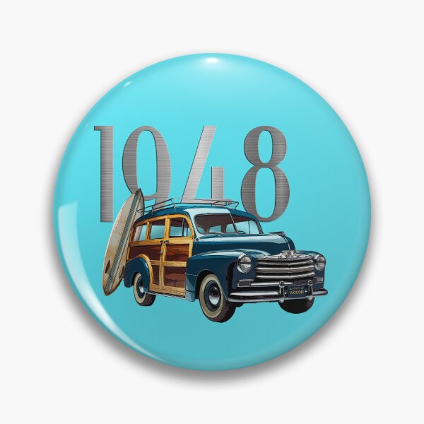 Item preview, VINTAGE 1948 WOODY STATION WAGON, SURFING, CLASSIC CAR ART designed and sold by classic car craze.