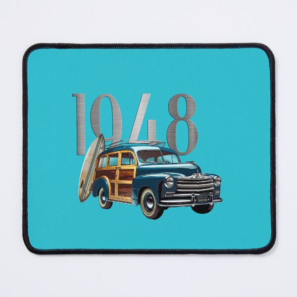 Item preview, VINTAGE 1948 WOODY STATION WAGON, SURFING, CLASSIC CAR ART designed and sold by classic car craze.