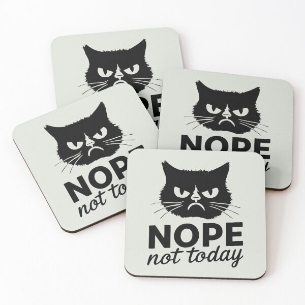 Item preview, Nope Not Today Cat, Charming cat Gifts designed and sold by MalwasBasket.