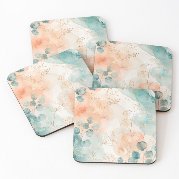 Item preview, Seafoam Serenity Veil – Modern Abstract Watercolor Botanical Illustration designed and sold by Oonward2021.