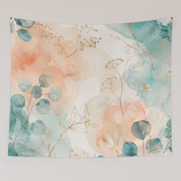 Item preview, Seafoam Serenity Veil – Modern Abstract Watercolor Botanical Illustration designed and sold by Oonward2021.