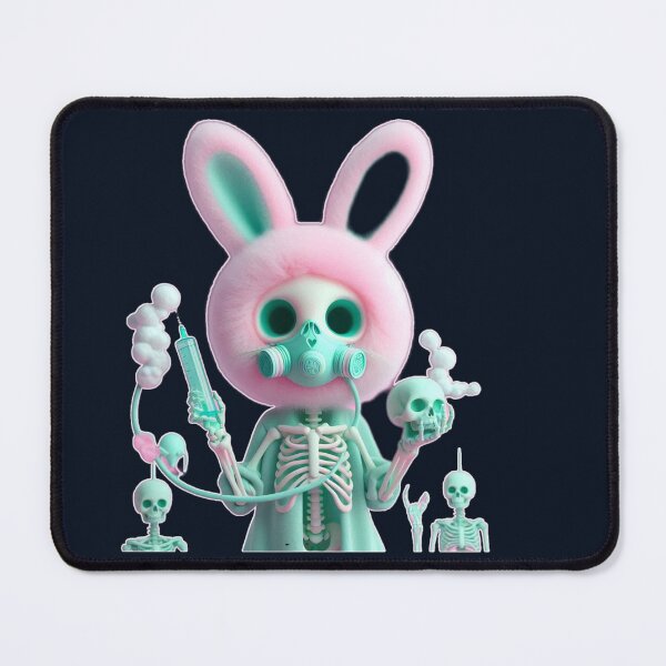 Item preview, Pastel Goth Gas Mask Bunny Skeleton designed and sold by LujziWorld.