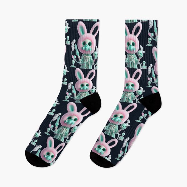 Item preview, Pastel Goth Gas Mask Bunny Skeleton designed and sold by LujziWorld.