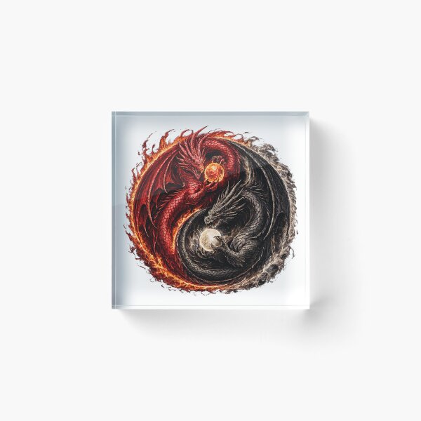 Item preview, Inferno & Eclipse Dragons – Yin Yang Fantasy Dragon Art designed and sold by FyreHorse Designs.