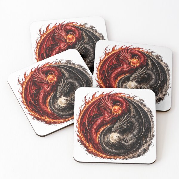 Item preview, Inferno & Eclipse Dragons – Yin Yang Fantasy Dragon Art designed and sold by FyreHorse Designs.