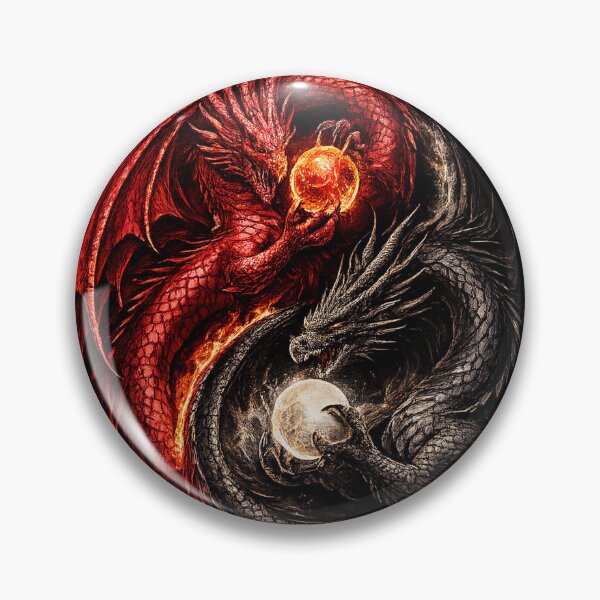 Item preview, Inferno & Eclipse Dragons – Yin Yang Fantasy Dragon Art designed and sold by FyreHorse Designs.