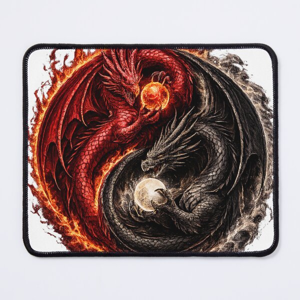 Item preview, Inferno & Eclipse Dragons – Yin Yang Fantasy Dragon Art designed and sold by FyreHorse Designs.
