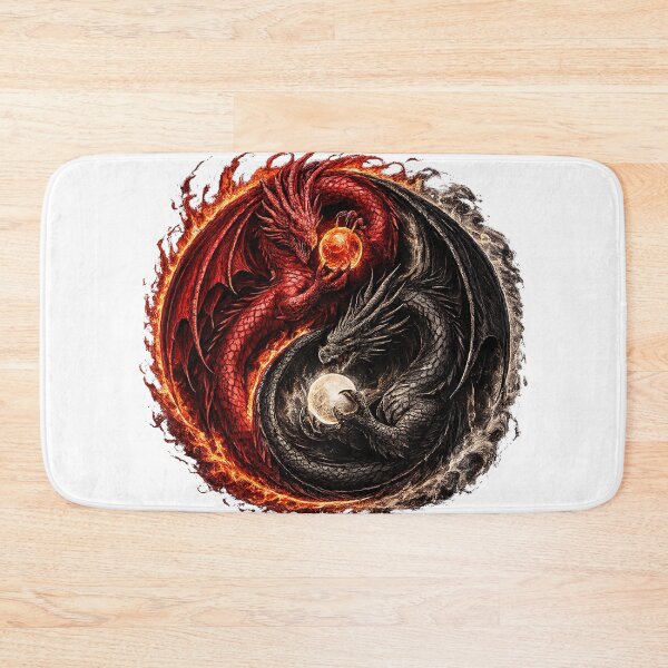 Item preview, Inferno & Eclipse Dragons – Yin Yang Fantasy Dragon Art designed and sold by FyreHorse Designs.