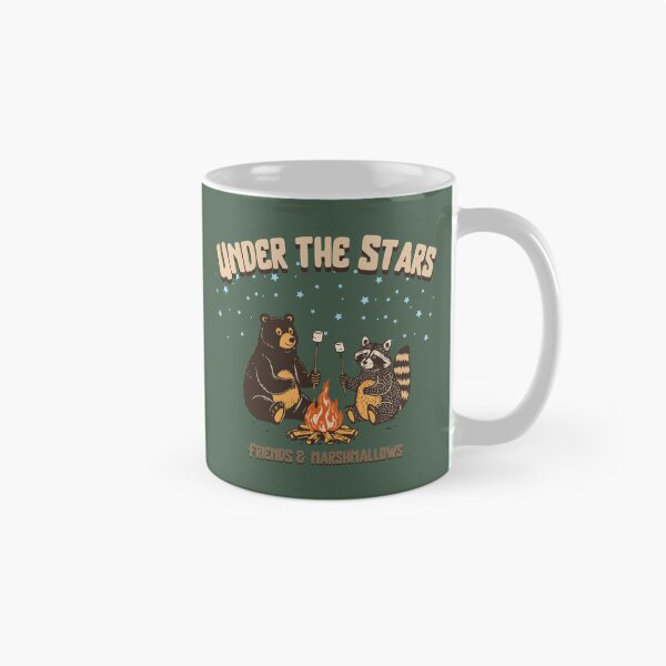Item preview, Under the Stars, Friends and Marshmallows,bear and raccoon designed and sold by Shedronpanda.