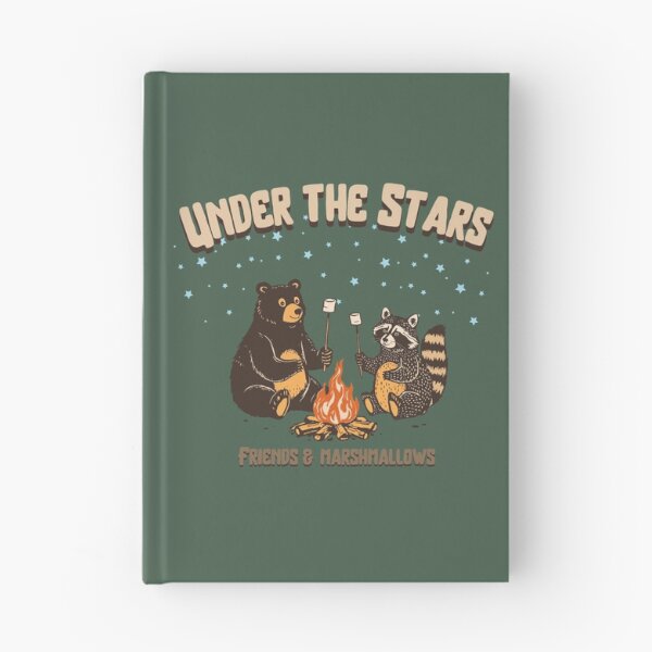 Item preview, Under the Stars, Friends and Marshmallows,bear and raccoon designed and sold by Shedronpanda.