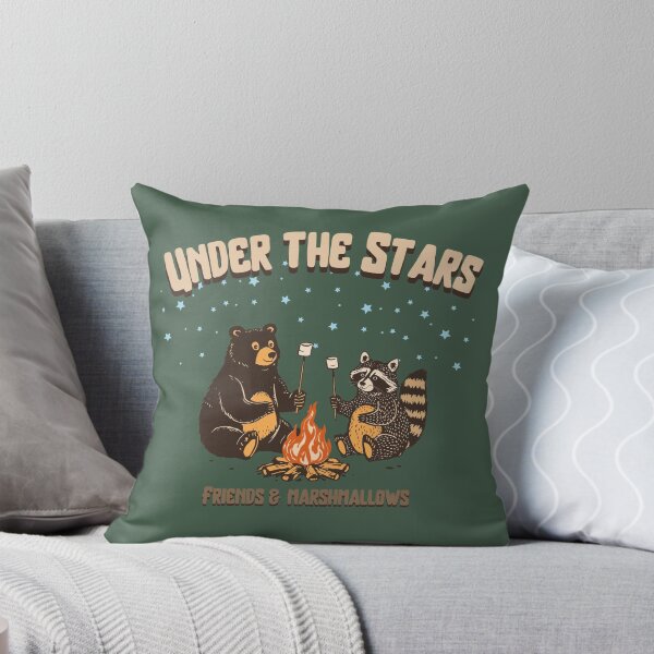 Item preview, Under the Stars, Friends and Marshmallows,bear and raccoon designed and sold by Shedronpanda.