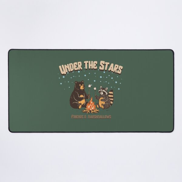 Item preview, Under the Stars, Friends and Marshmallows,bear and raccoon designed and sold by Shedronpanda.