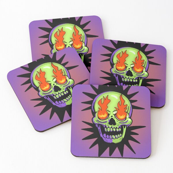 Item preview, @torum.11 | Flaming Skull – Dark Neon Horror Design designed and sold by Torum.