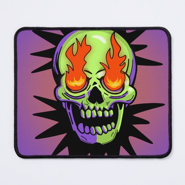 Item preview, @torum.11 | Flaming Skull – Dark Neon Horror Design designed and sold by Torum.