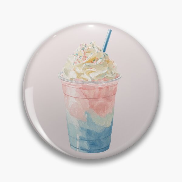 Item preview, Pink and Blue Milkshake with Whipped Cream designed and sold by Violet Peonies.