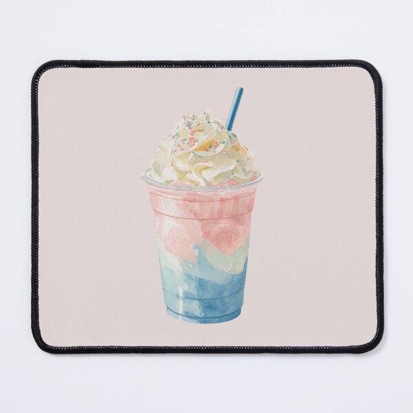 Item preview, Pink and Blue Milkshake with Whipped Cream designed and sold by Violet Peonies.