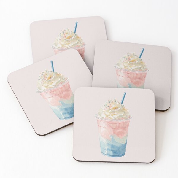 Item preview, Pink and Blue Milkshake with Whipped Cream designed and sold by Violet Peonies.
