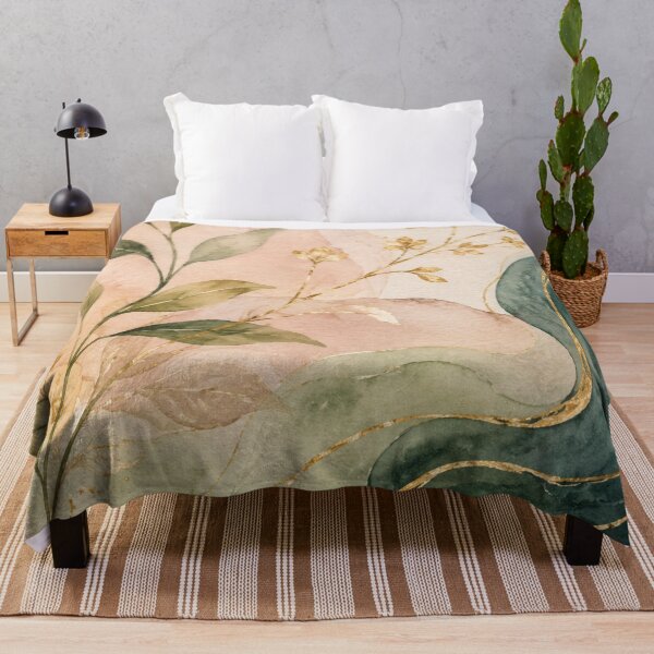 Item preview, Emerald Whisper Flow – Luxe Watercolor Botanical Abstract Illustration designed and sold by Oonward2021.