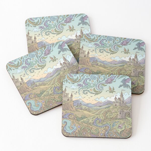 Item preview, Castle Dragons Magic Landscapes Fantasy Artistic Expression designed and sold by ART ATTACK ZONE.