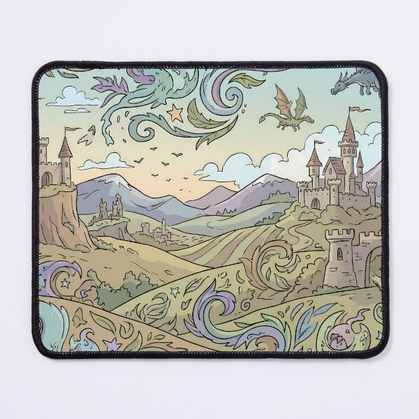Item preview, Castle Dragons Magic Landscapes Fantasy Artistic Expression designed and sold by ART ATTACK ZONE.