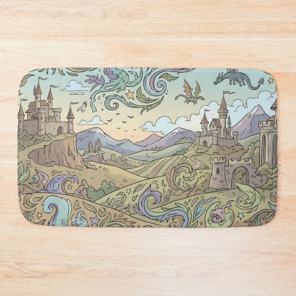 Item preview, Castle Dragons Magic Landscapes Fantasy Artistic Expression designed and sold by ART ATTACK ZONE.