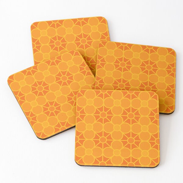 Item preview, Geometric Pattern: Plumeria: Tangerine designed and sold by Red Wolf.