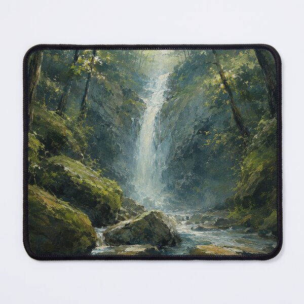 Item preview, Lush Forest Waterfall Painting designed and sold by SaryaSmyth19.