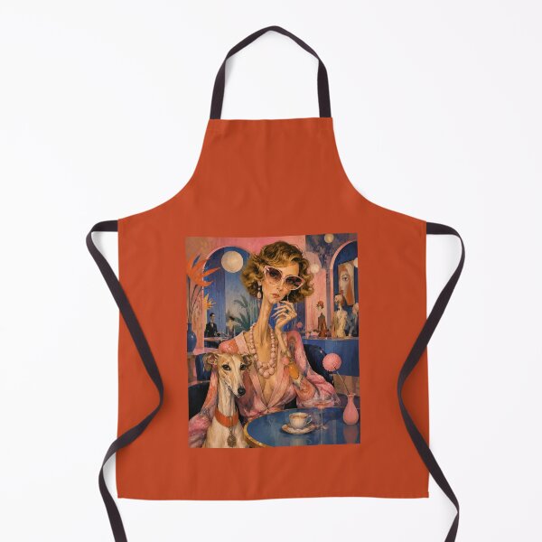 Item preview, A girl with a dog in a café. designed and sold by Natalia-Vlad.