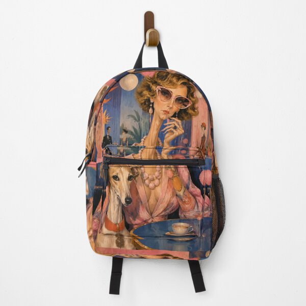 Item preview, A girl with a dog in a café. designed and sold by Natalia-Vlad.