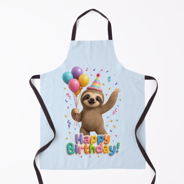 Item preview, Cute Sloth Birthday Balloon Party | Kawaii 3D Happy Birthday Art designed and sold by Moons Studio.