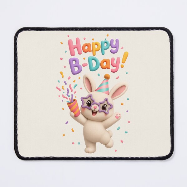 Item preview, Cute Confetti Bunny Birthday Party | Kawaii 3D Happy Birthday Art designed and sold by Moons Studio.