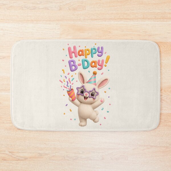 Item preview, Cute Confetti Bunny Birthday Party | Kawaii 3D Happy Birthday Art designed and sold by Moons Studio.