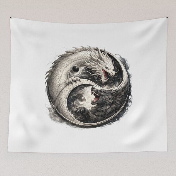 Item preview, Yin Yang Dragon & Wolf designed and sold by FyreHorse Designs.