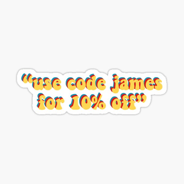 James Charles usa el código James para obtener un 10% de descuento Pegatina