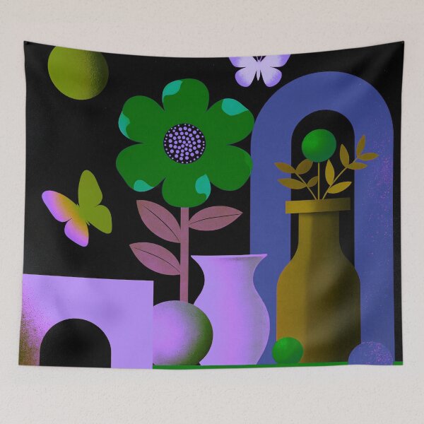 Item preview, Emerald Dream Portal | Surreal Neon Floral Art designed and sold by joycrysstudio.