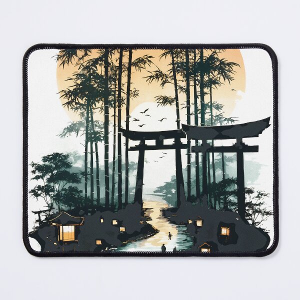 Item preview, Majestic Arashiyama Bamboo Grove Double Exposure Negative Space Art designed and sold by JacksoonLester.