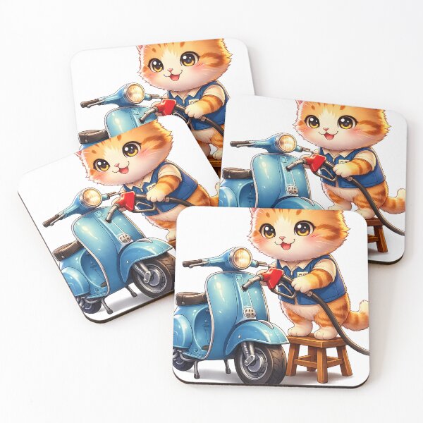 Item preview, Cute Kawaii Cat Gas Station Anime Scooter Aesthetic designed and sold by josflo12.