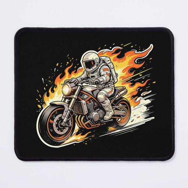 Item preview, Fiery Astronaut Biker – Space Rider with Orange Flames designed and sold by TeyArtWork.