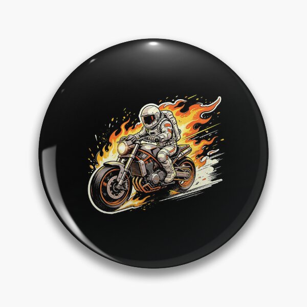 Item preview, Fiery Astronaut Biker – Space Rider with Orange Flames designed and sold by TeyArtWork.