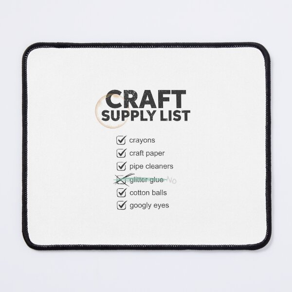 Item preview, Craft Supply List Funny Daycare Teacher Design Black Version designed and sold by The Sticky Clipboard.