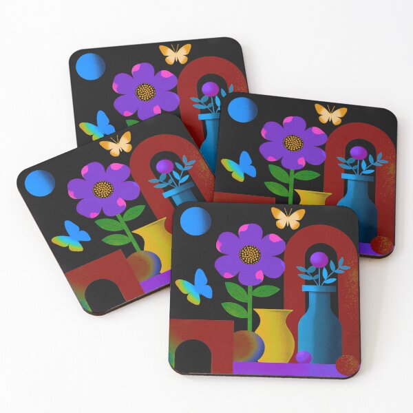 Item preview, Cosmic Violet Bloom | Retro Neon Floral Fantasy designed and sold by joycrysstudio.