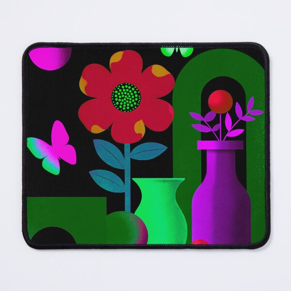 Item preview, Neon Crimson Garden | Cyber Floral Fantasy Art designed and sold by joycrysstudio.